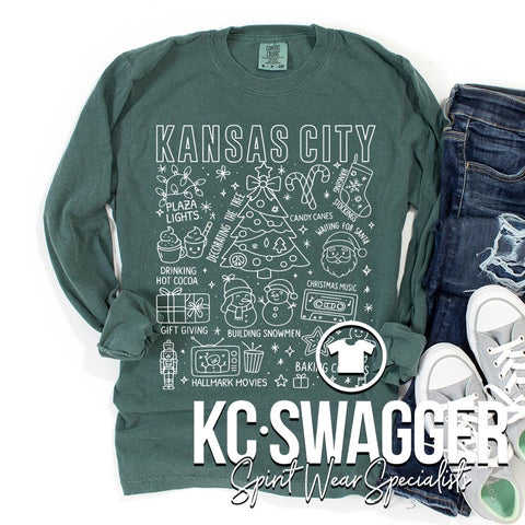 SALE! KC CHRISTMAS BLUE SPRUCE LONG SLEEVE TEE KCSWAG