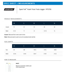 KC EAST LIONS BLACK SPORT-TEK TRICOT TRACK JOGGERS