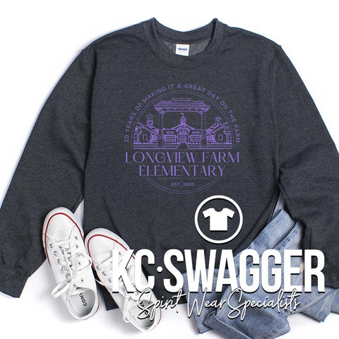 LFE ANNIVERSARY HEATHER CHARCOAL GILDAN SWEATSHIRT