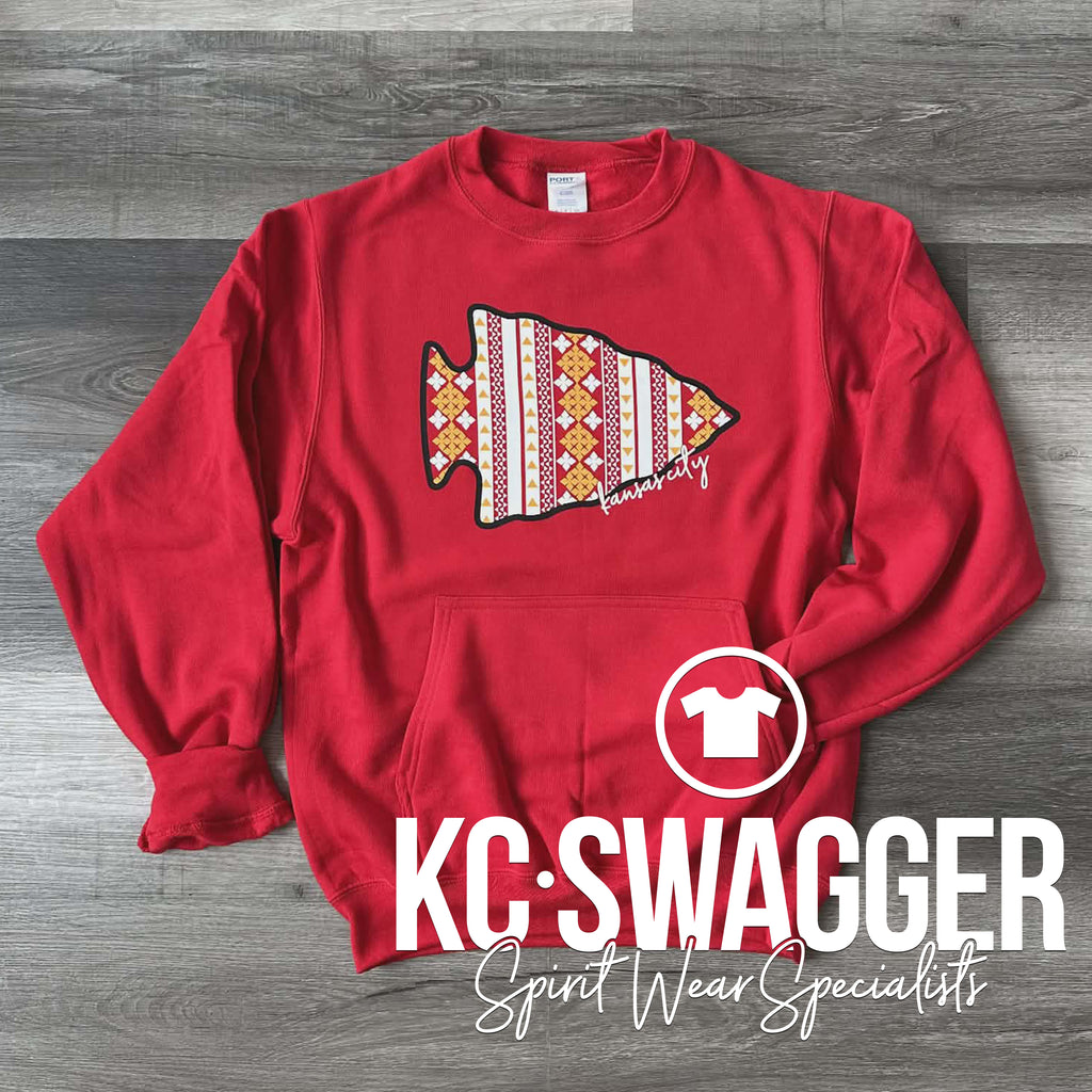 RED ARROWHEAD POCKET SWEATSHIRT KCSWAG