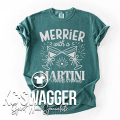 2025 MANTELS AND MARTINIS BLUE SPRUCE TEE