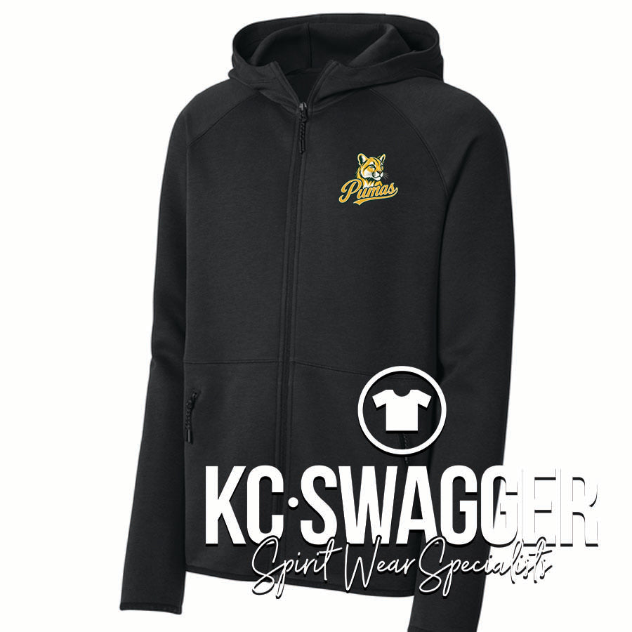 SPE PUMAS BLACK SPORT-TEK PHENOM FULL ZIP HOODIE