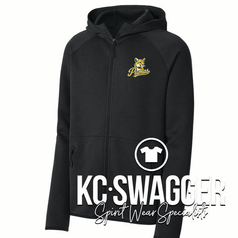 SPE PUMAS BLACK SPORT-TEK PHENOM FULL ZIP HOODIE