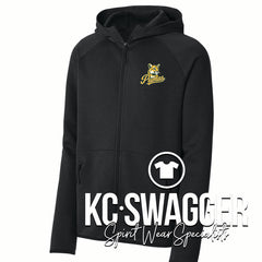 SPE PUMAS BLACK SPORT-TEK PHENOM FULL ZIP HOODIE