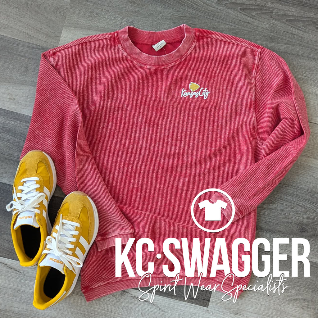 RED CORDED SWEATSHIRT KCSWAG