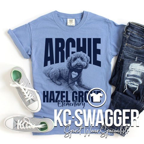 HGE HAWKS WASHED DENIM COMFORT COLORS TEE