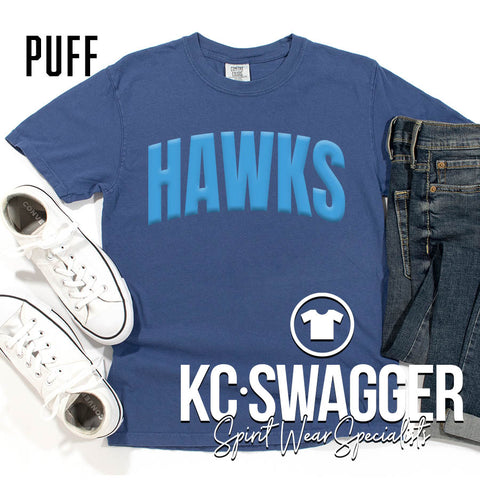 HGE HAWKS CHINA BLUE COMFORT COLORS TEE