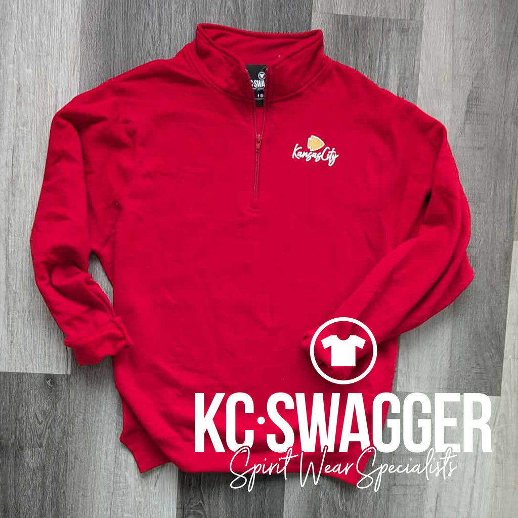 KANSAS CITY RED QUARTER ZIP SWEATSHIRT KCSWAG