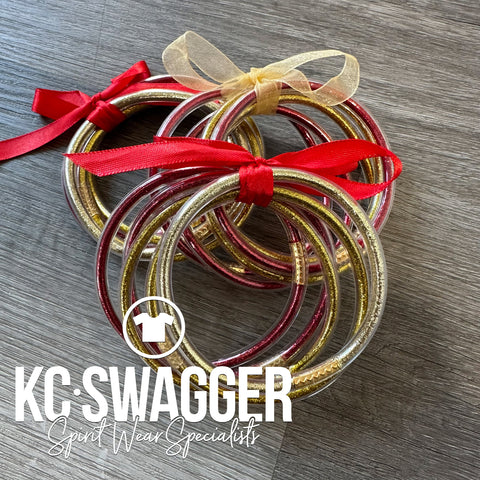 RED AND GOLD JELLY BRACELET PACK KCSWAG