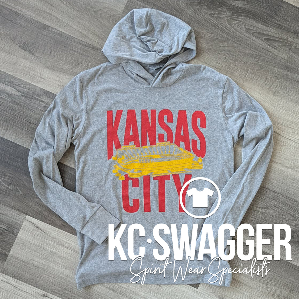 STADIUM LONG SLEEVE HOODED TEE KCSWAG
