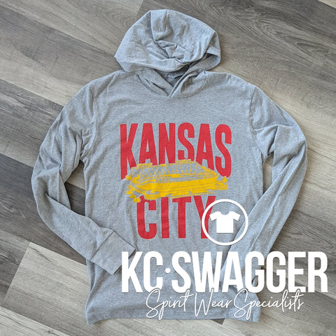 STADIUM LONG SLEEVE HOODED TEE KCSWAG