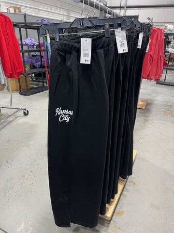 KC BLACK WIDE LEG SWEATPANTS (KCSWAG)